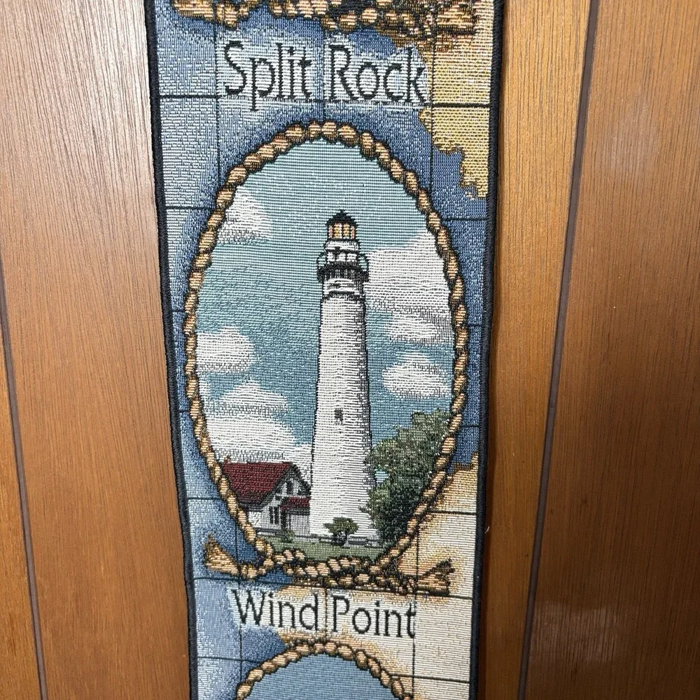 Vintage Lighthouses Of The Great Lakes Bell Pull Wall‎ Hanging Nautical Coastal